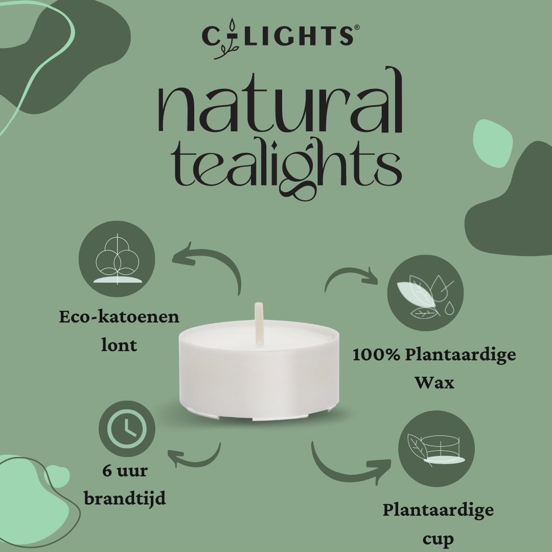 Plantbased theelichtjes - 40 stuks