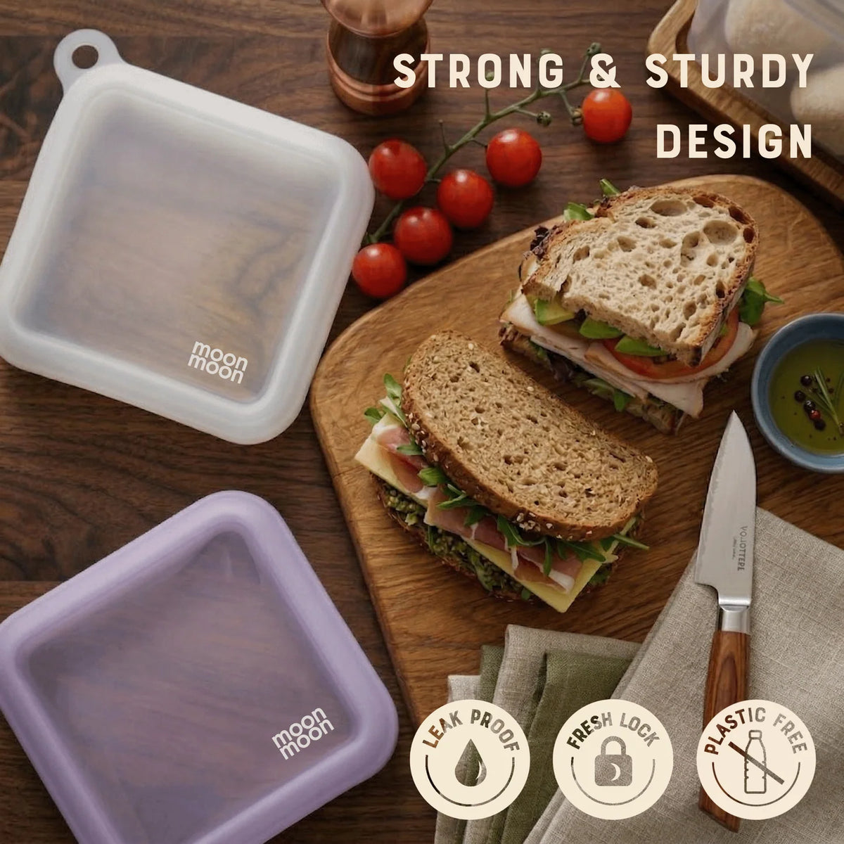 Herbruikbare siliconen sandwichzak
